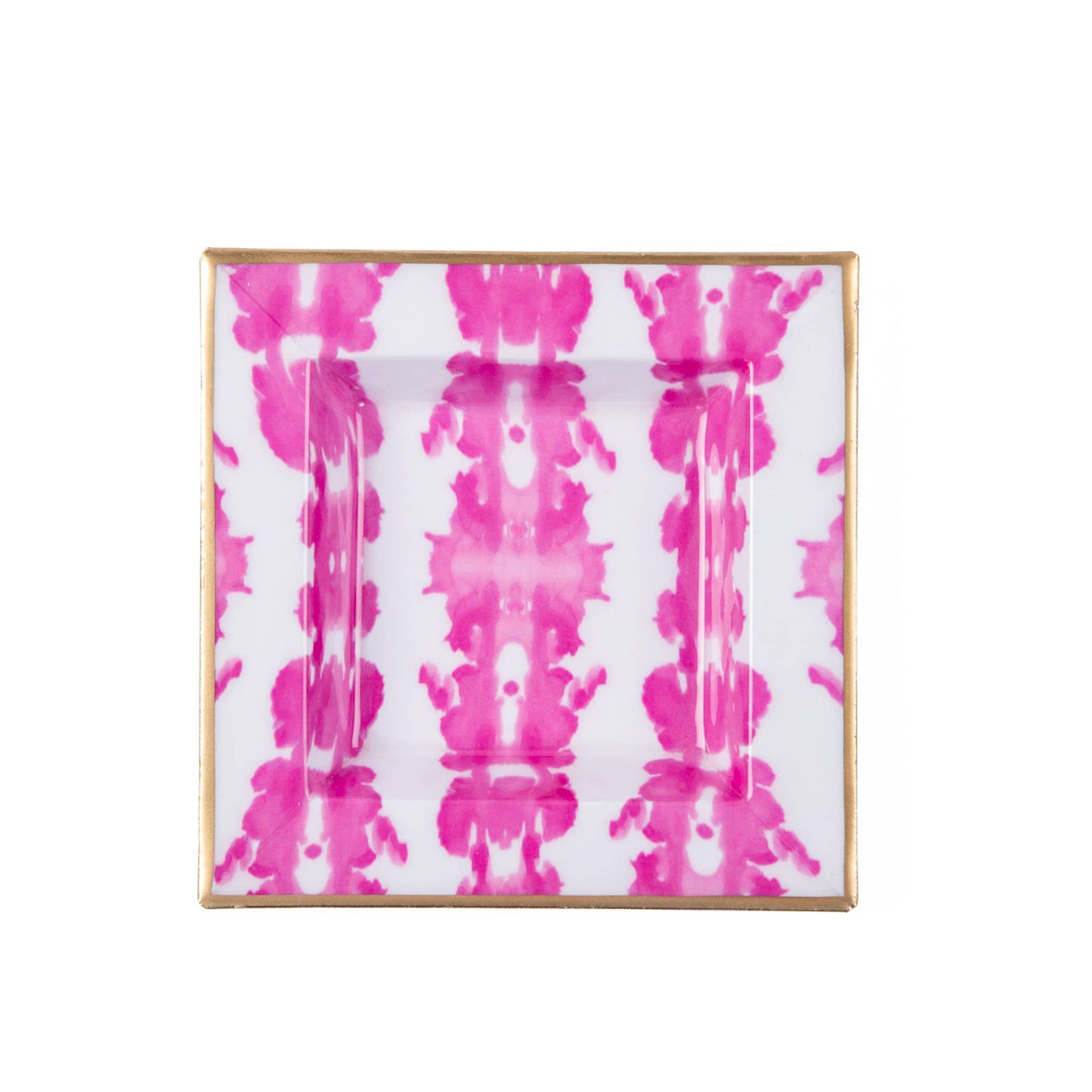 Jaye's Studio - Ink Blot Enameled Tori Trinket Tray: White & Pink