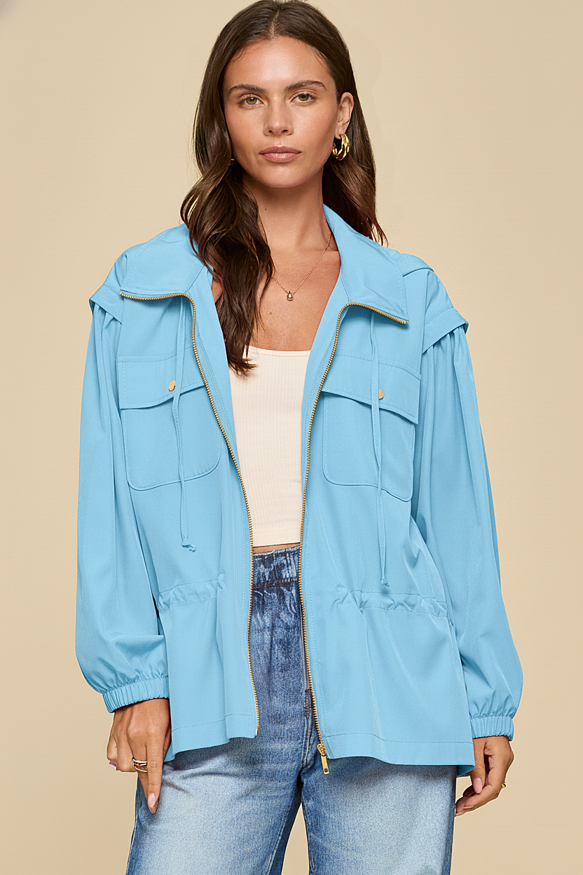 Lightweight Jacket w/ Hoodie | AQUA
