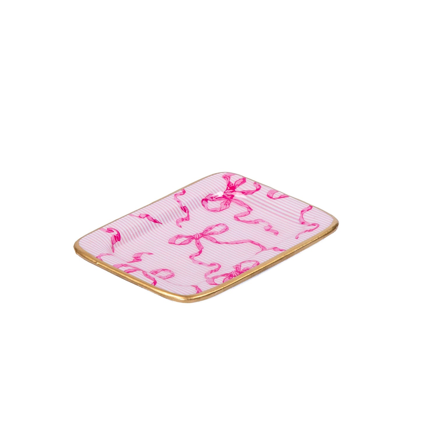 Jaye's Studio - Ribbons of Hope Enameled Laney Tray - Pink: Pink