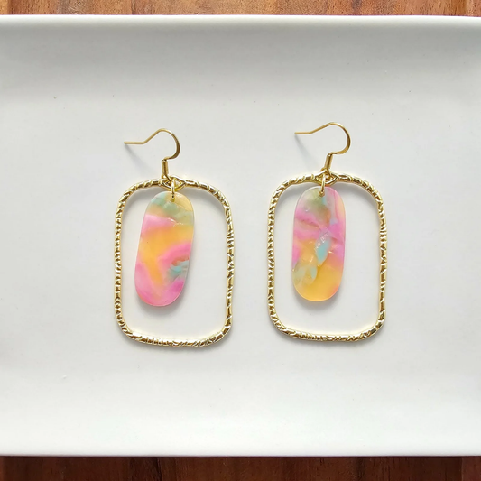 Spiffy & Splendid - Madison Earrings - Tropical Delight // Spring, Summer, Gold