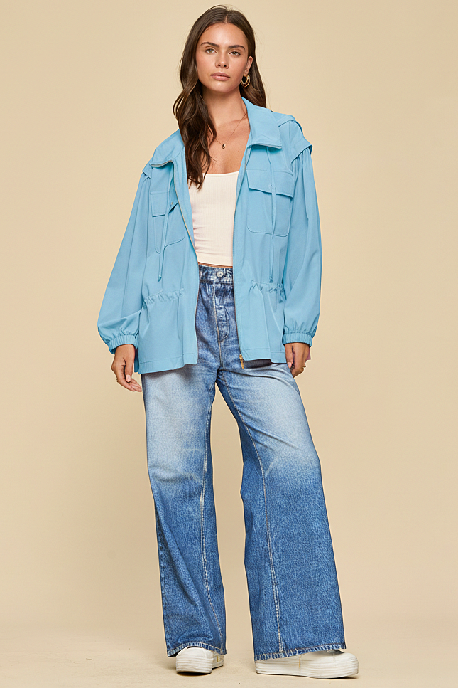 Lightweight Jacket w/ Hoodie | AQUA