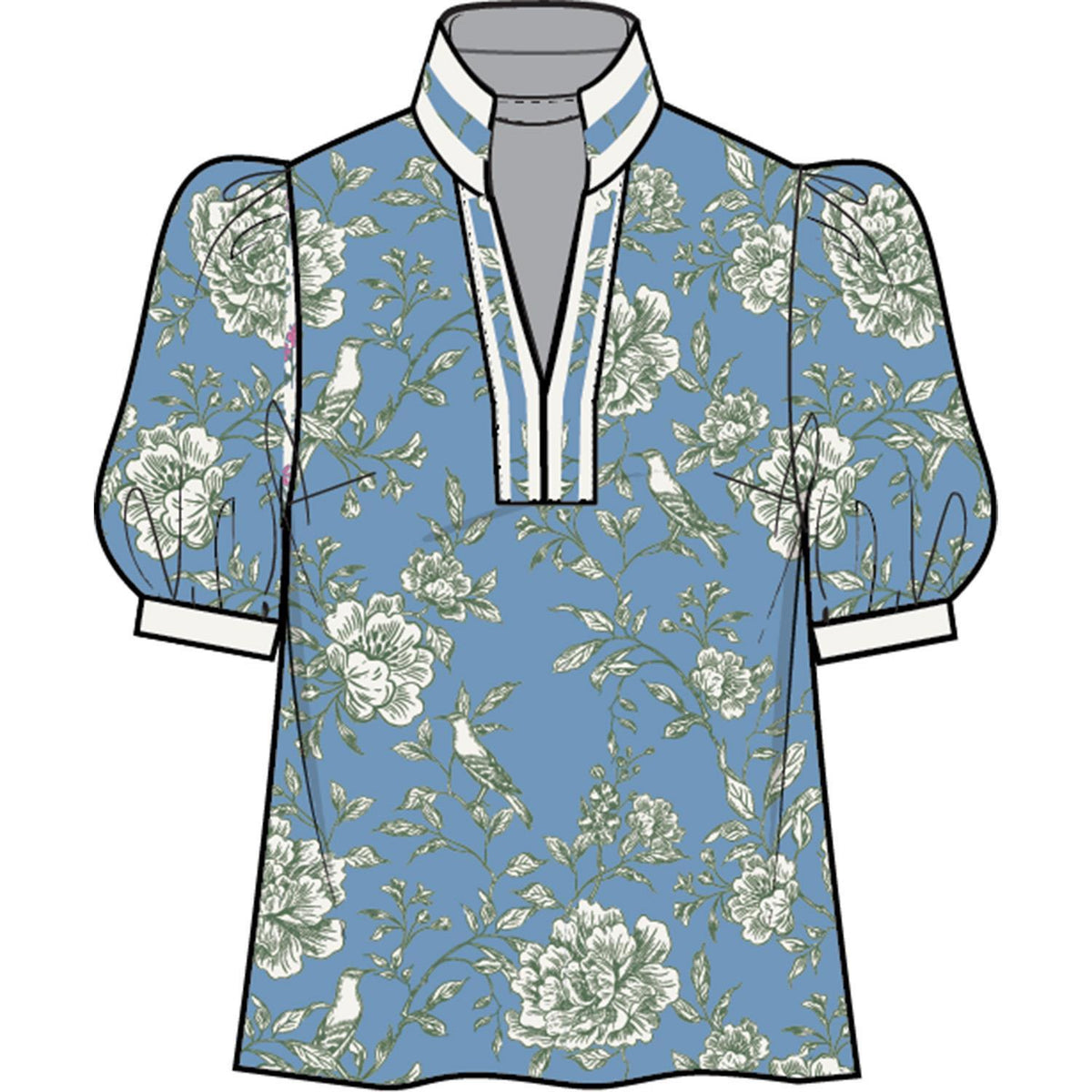 Top Tricia SS Song Bird Blue PK S-L