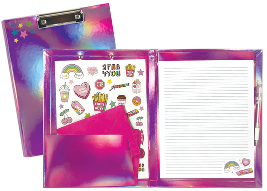Iscream - PINK HOLOGRAPHIC CLIPBOARD SET
