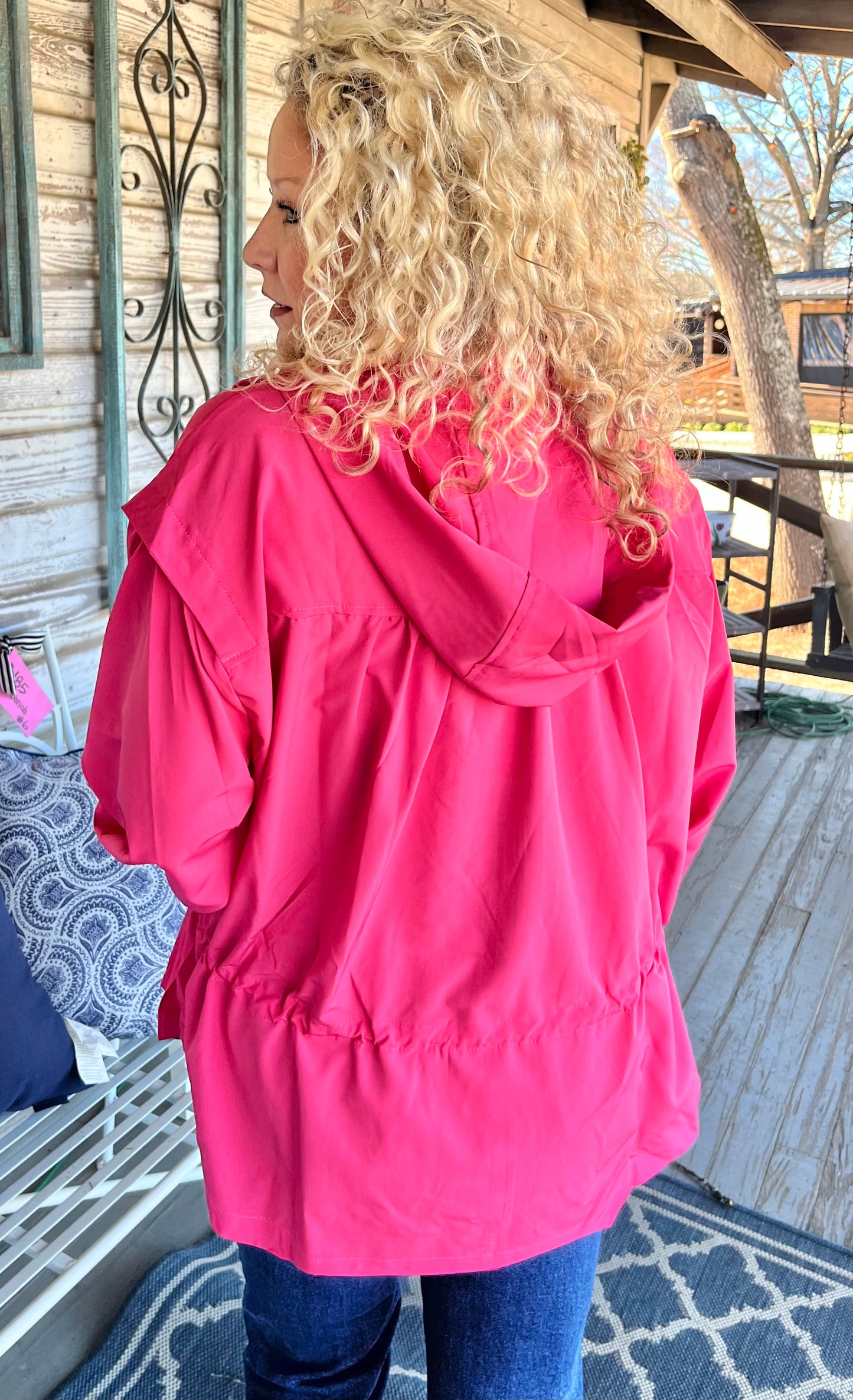Lightweight Jacket w/ Hoodie | RASPBERRY
