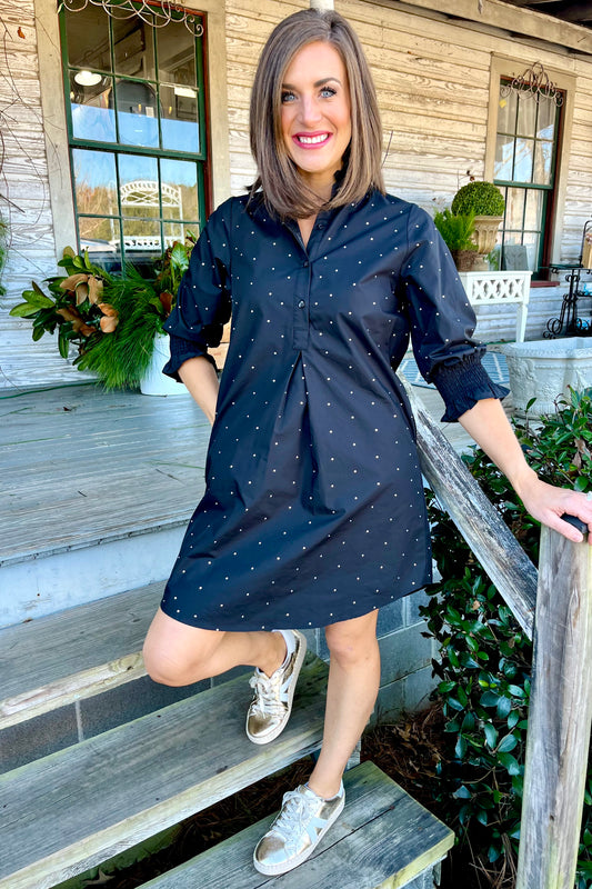 SALE Caryn Lawn Kimberly Dress | Black Sparkle