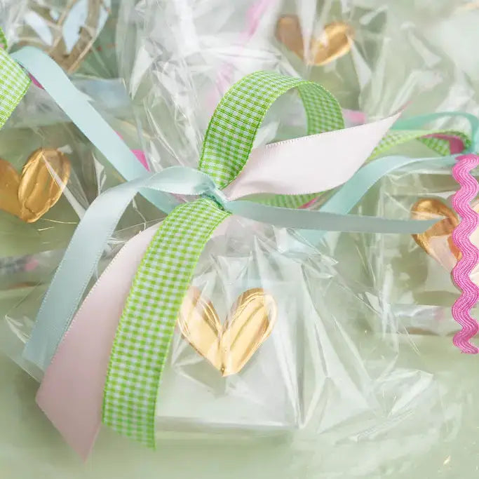 HappiesByAMS - Glass - 2x2 inch Glass Gold Hearts - *Wrapped*