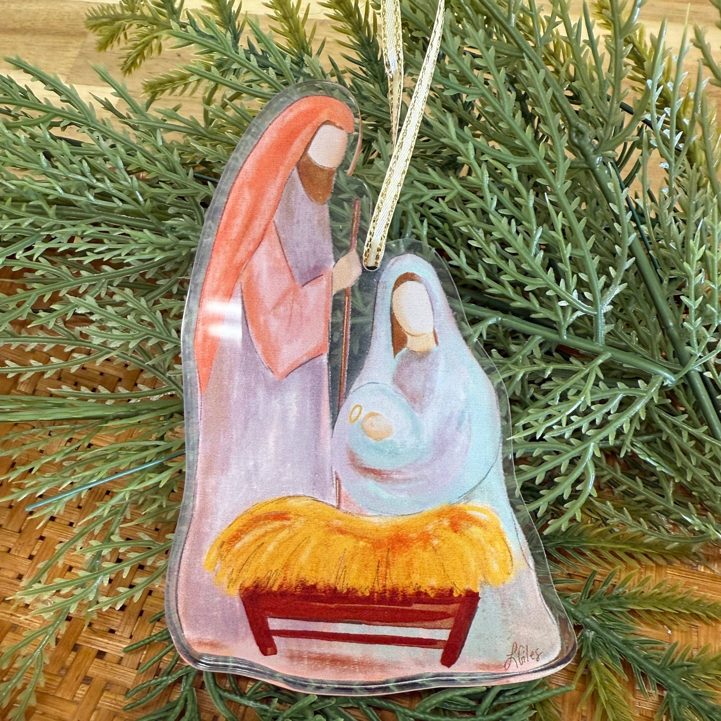 Laura Giles Art - Acrylic Holy Family Ornament