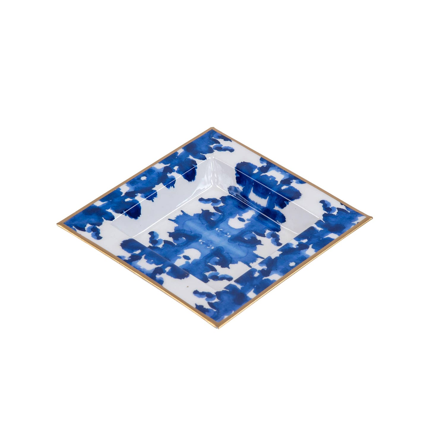 Jaye's Studio - Ink Blot Enameled Tori Trinket Tray: White & Pink