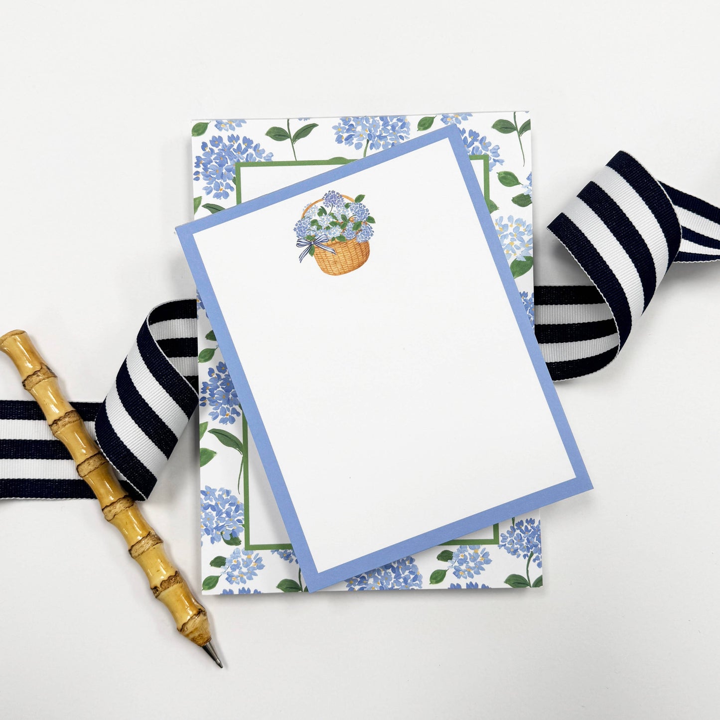 WH Hostess Social Stationery - In Stock 5x7 Blue Hydrangeas Notepad