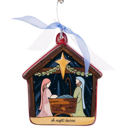 Oh Night Divine Nativity Puff Ornament