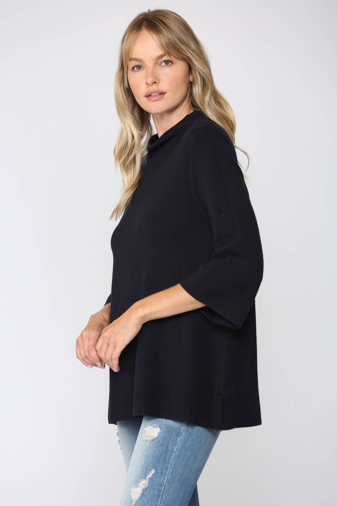 FATE - MOCK NECK PULL OVER SWEATER/BELL SLEEVE VA-35: Beige / L