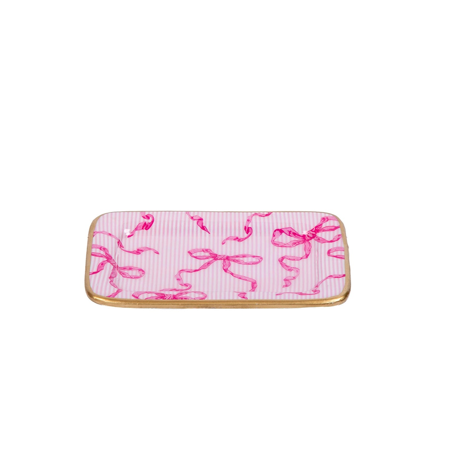 Jaye's Studio - Ribbons of Hope Enameled Laney Tray - Pink: Pink