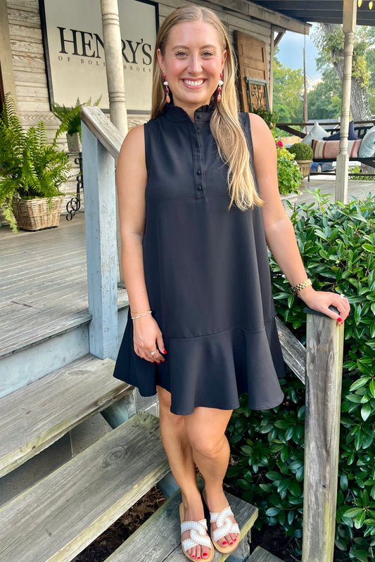 Alyssa Sleeveless Shift Dress | Black