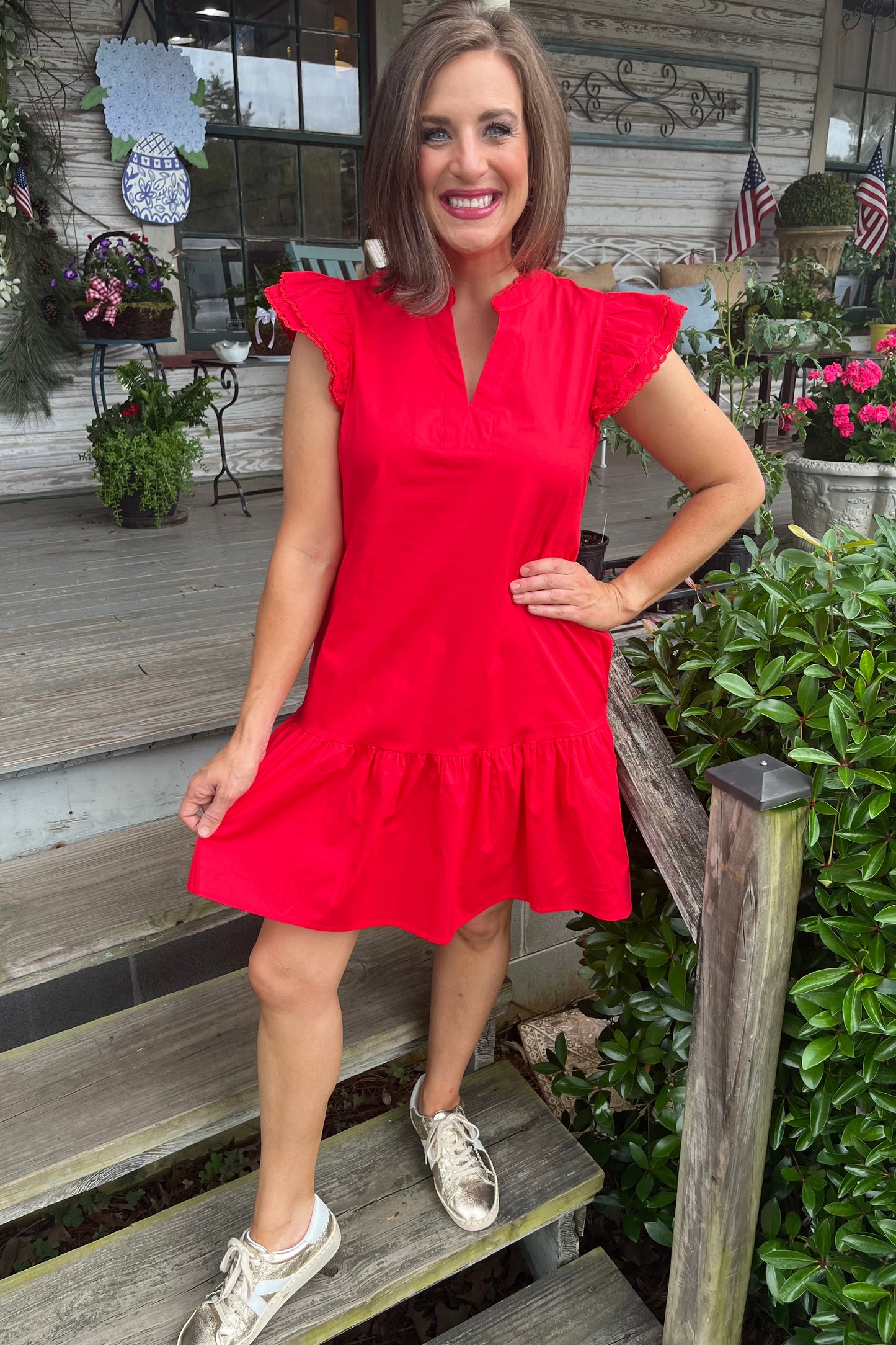 Mary Square Sierra Dress | Red