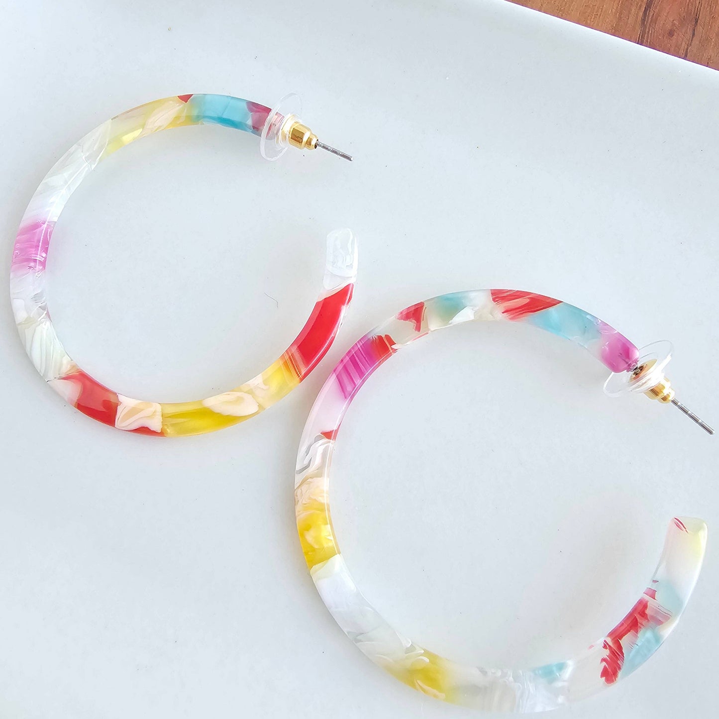 Spiffy & Splendid - Cameron Hoops - Technicolor // Summer Spring Earrings