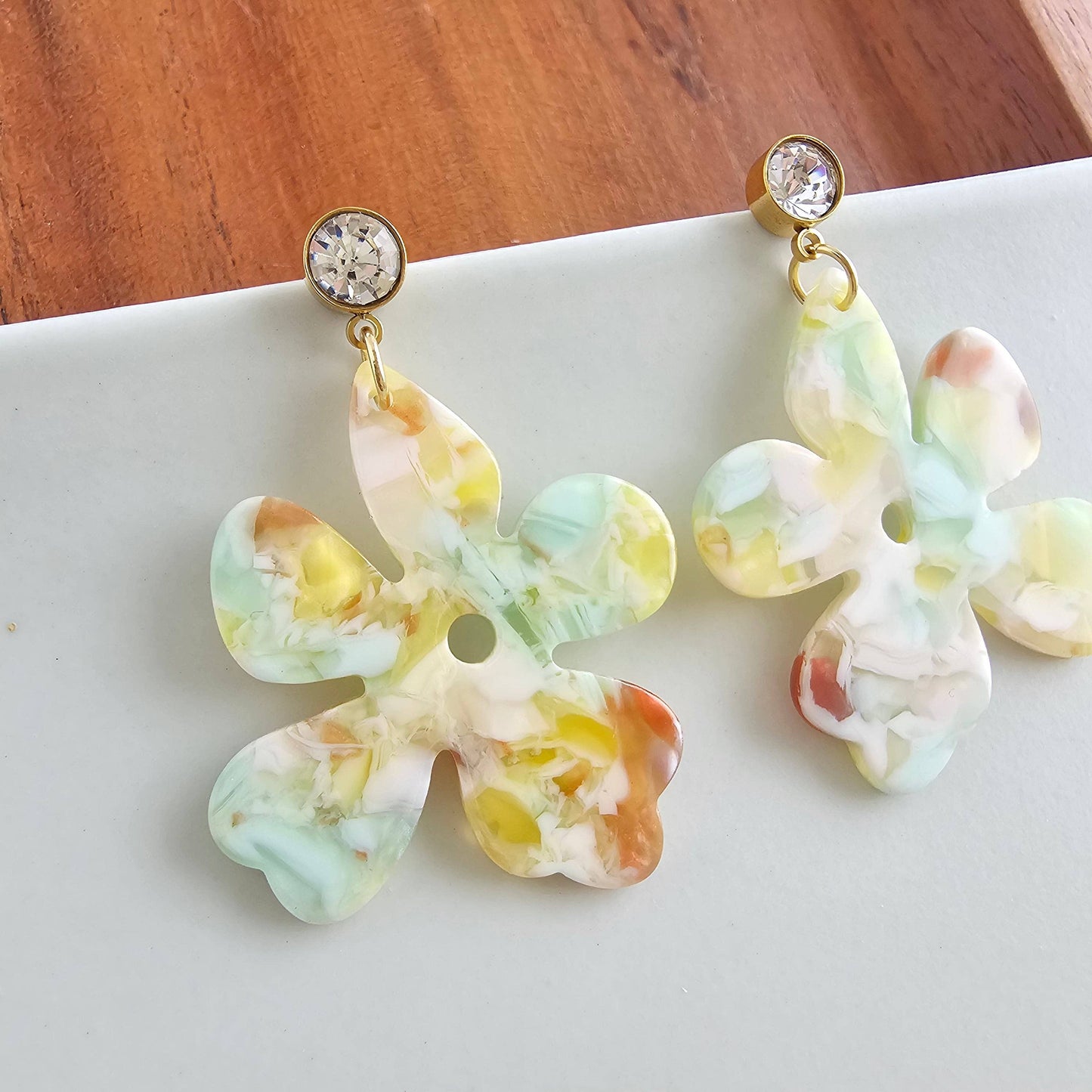 Spiffy & Splendid - Petunia Earrings - Citron Zest // Flower Spring Summer
