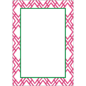 WH Hostess Social Stationery - NOTEPAD SALE! 5"x7" Bamboo Trellis Notepad | Hot Pink