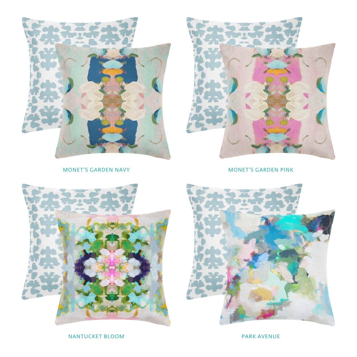 Laura Park Designs - Chintz Mist Decorative Pillow: 22" x 22" Throw Pillow