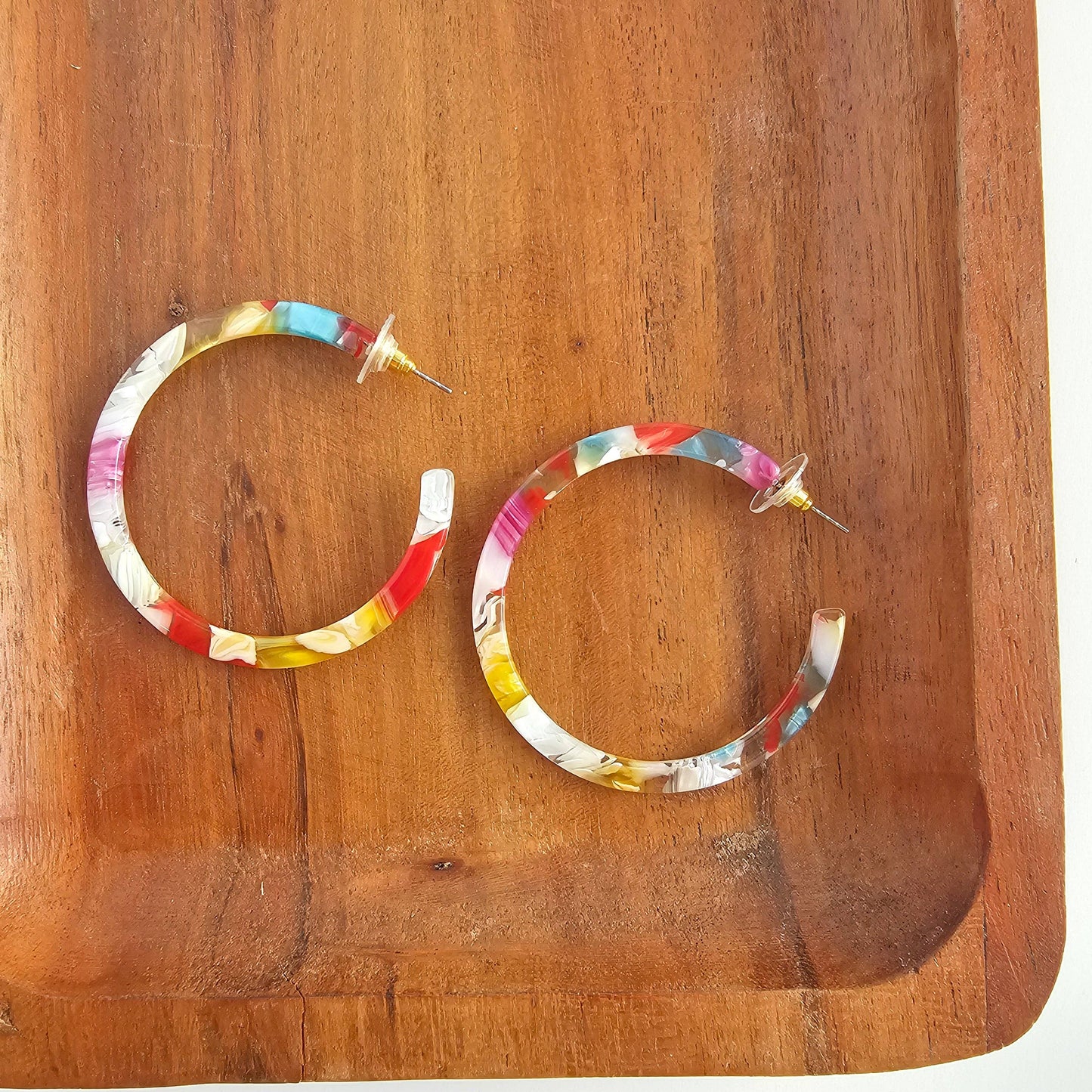 Spiffy & Splendid - Cameron Hoops - Technicolor // Summer Spring Earrings