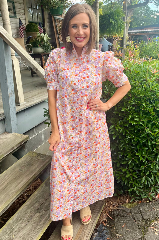 Flora Button Down Maxi Dress