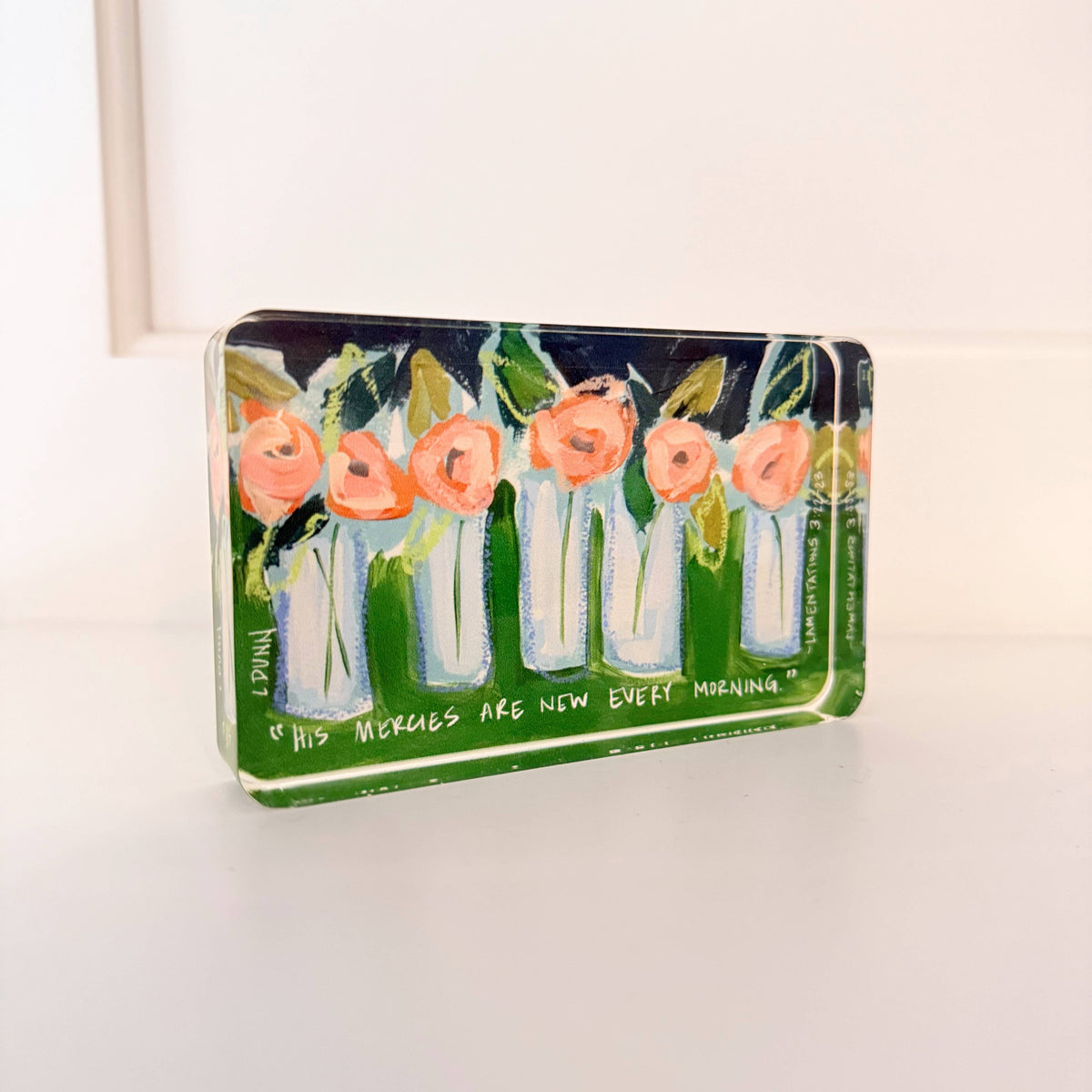 Lauren Dunn - Lamentations 3:22-23 Acrylic Scripture Block