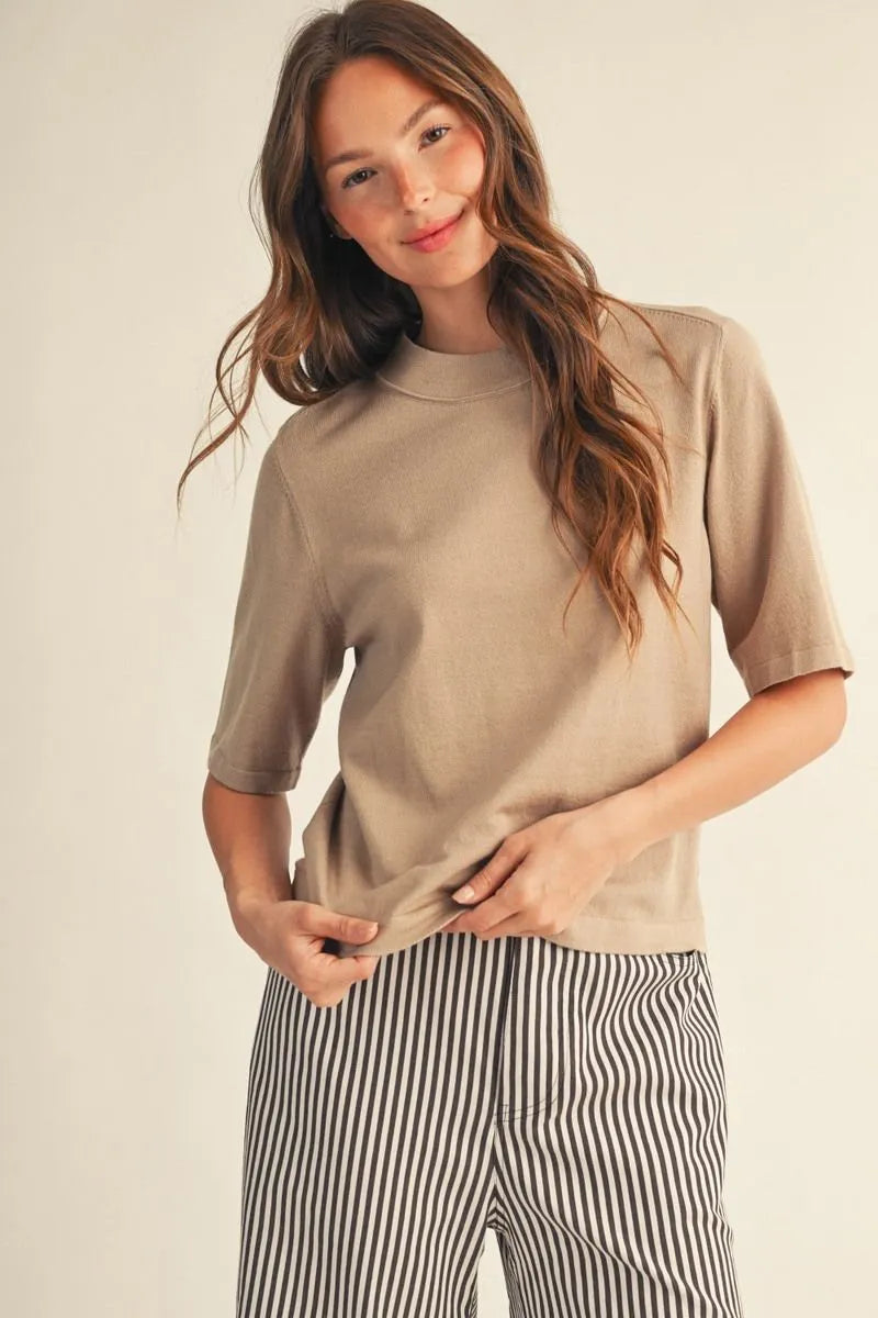 Signature Knit Top | Taupe