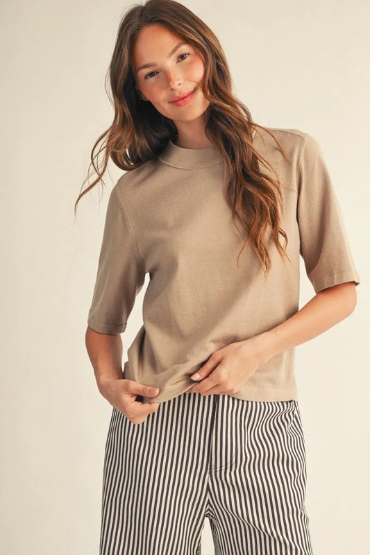 Signature Knit Top | Taupe