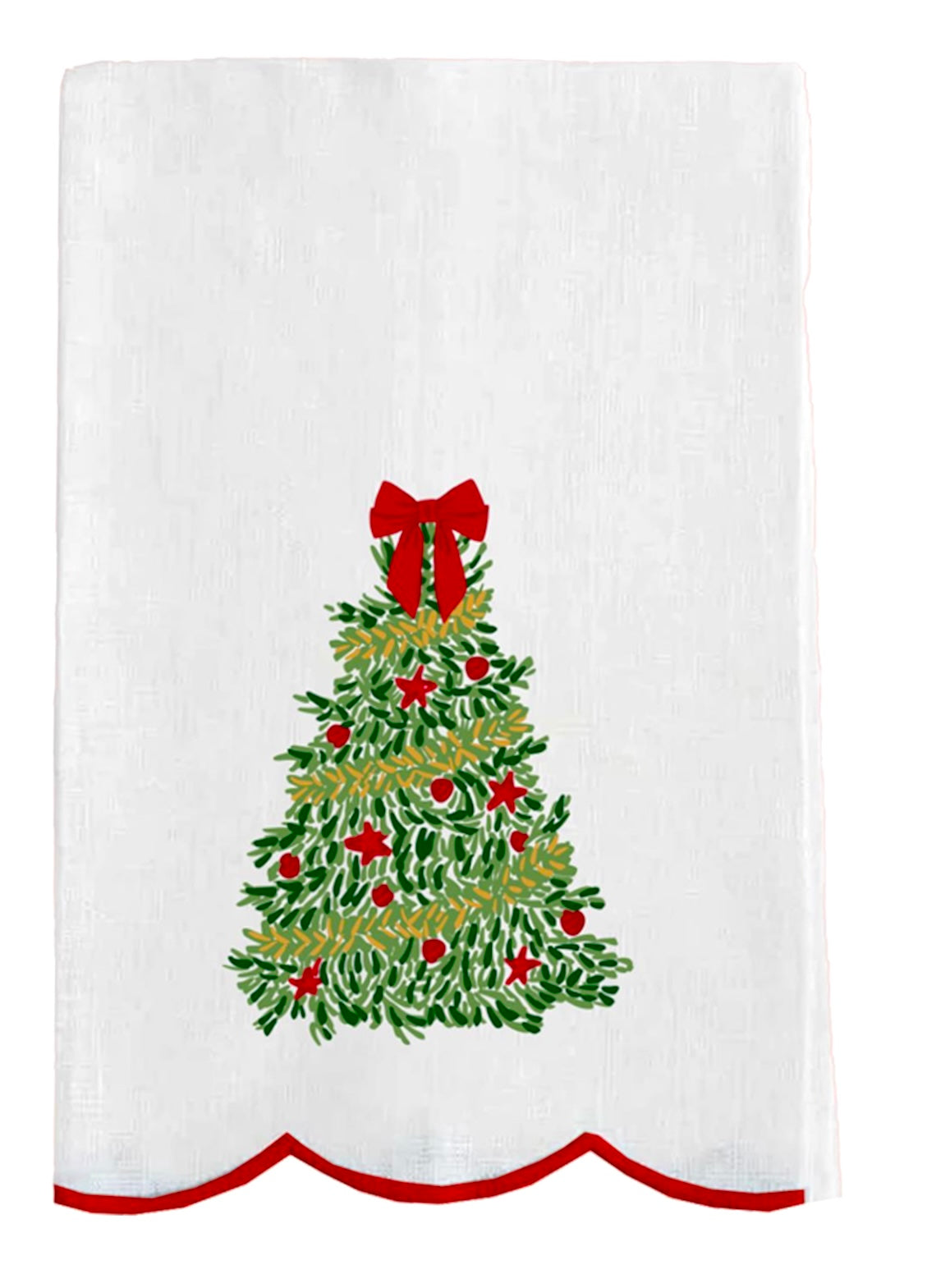 Embroidered Christmas Tree Tea Towel