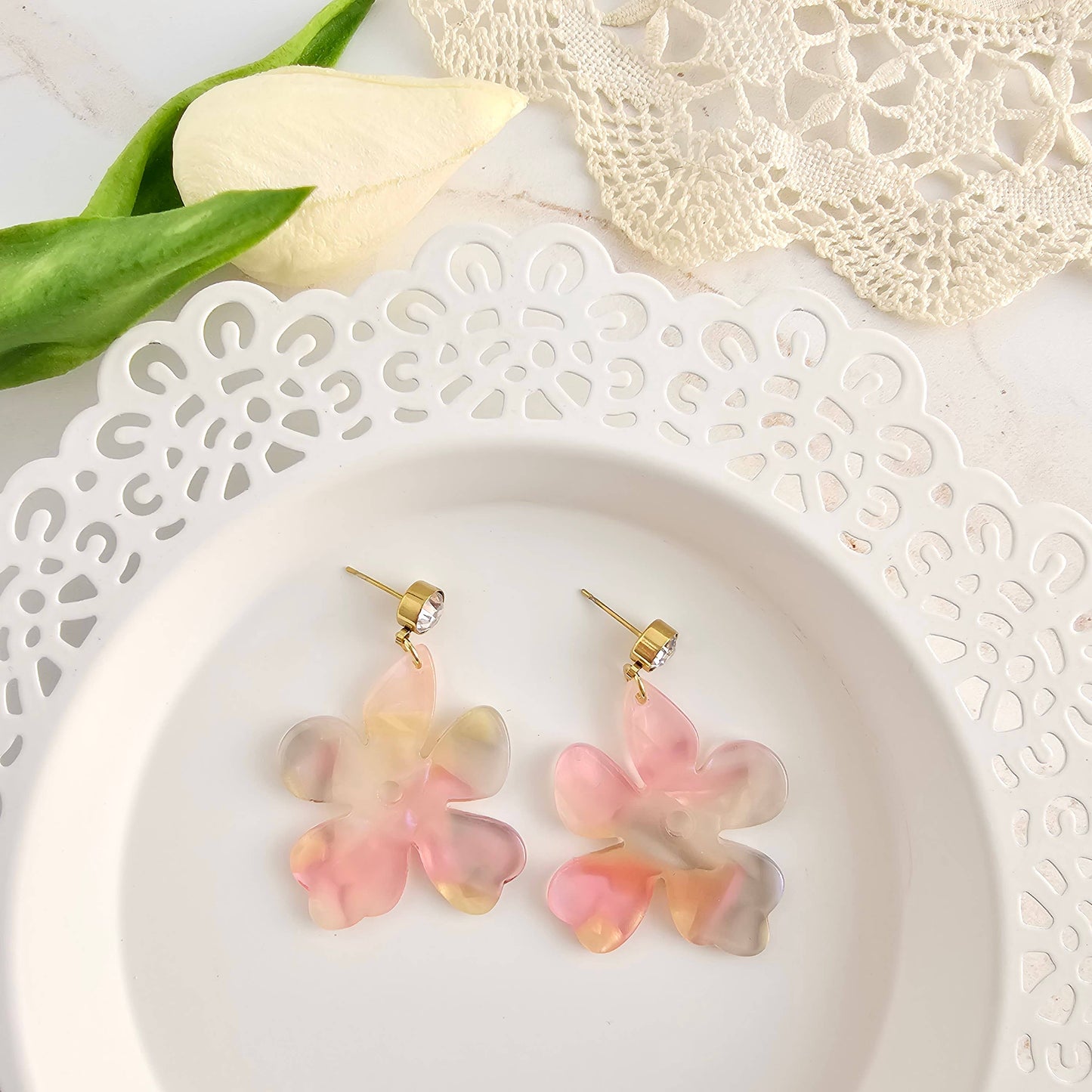 Spiffy & Splendid - Petunia Earrings - Spring Spritz // Flower Jewelry