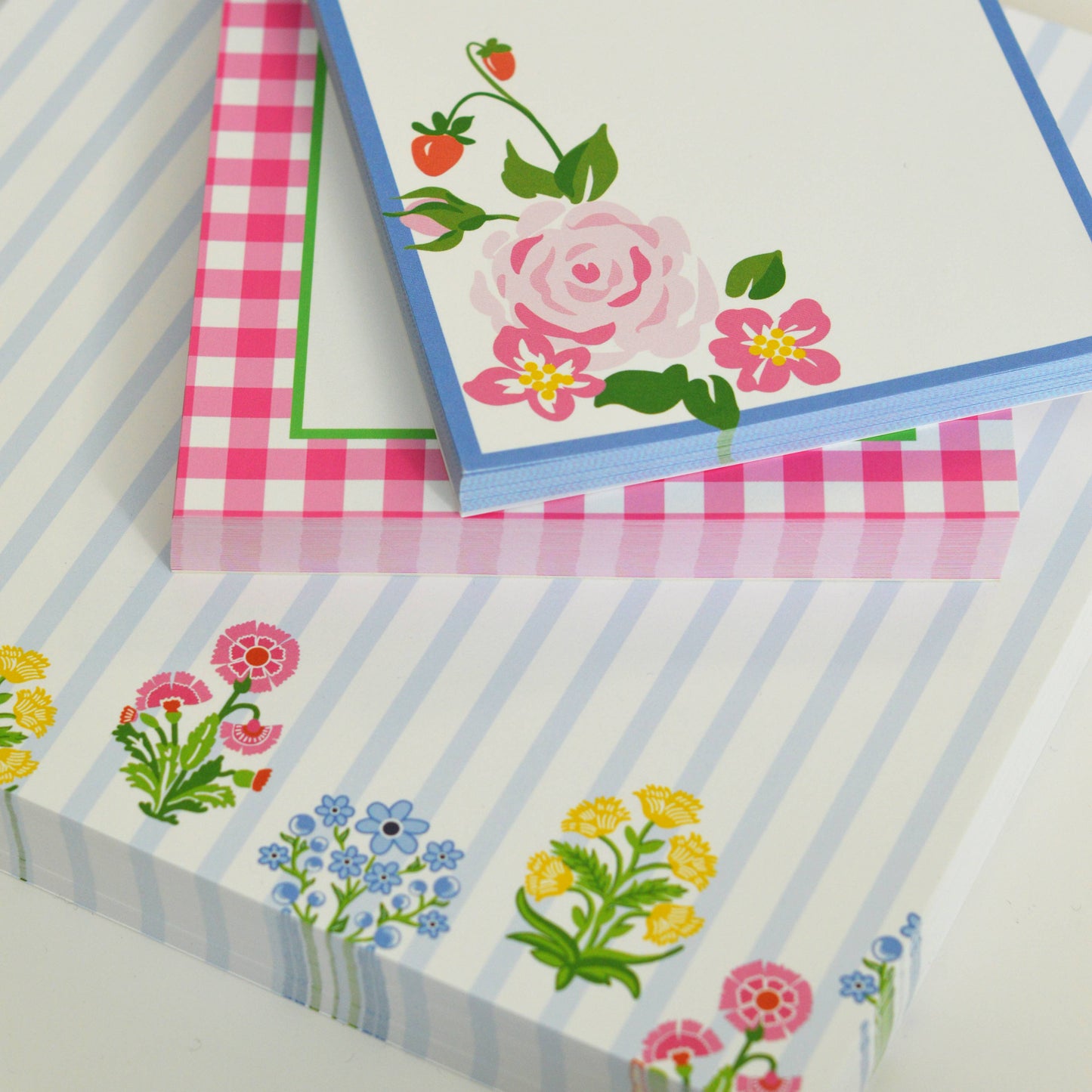 WH Hostess Social Stationery - In Stock 5x7 Hot Pink Gingham Check Notepad