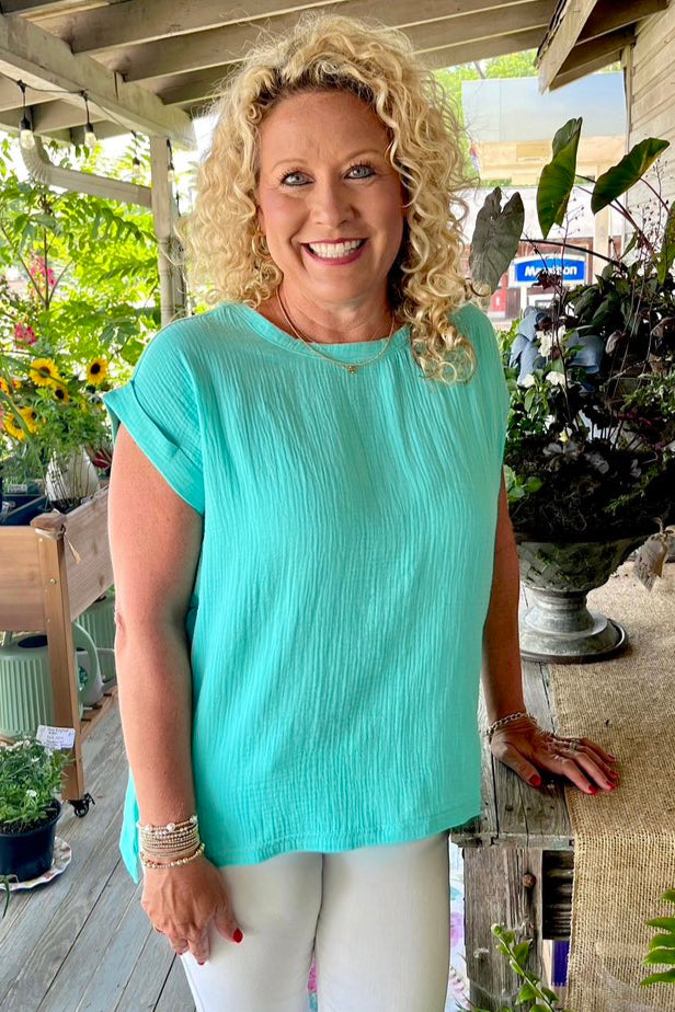 Split Hem Top | Mint