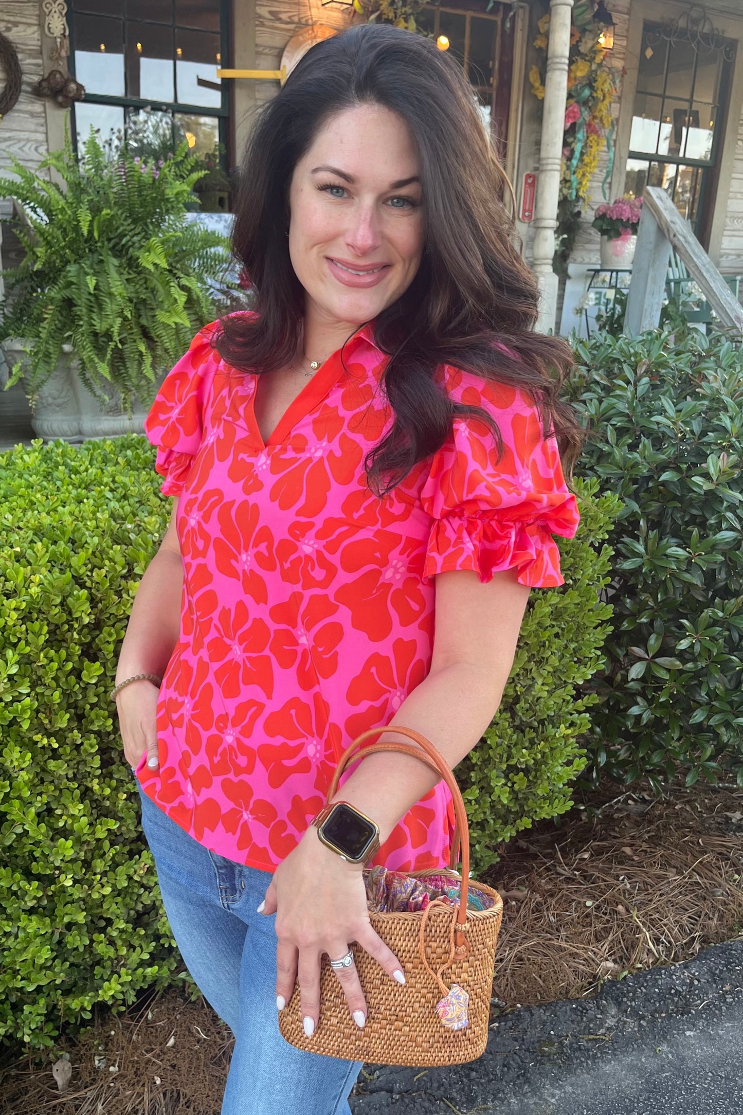 Mary Square - Jessica Top | Garden Samba Pink