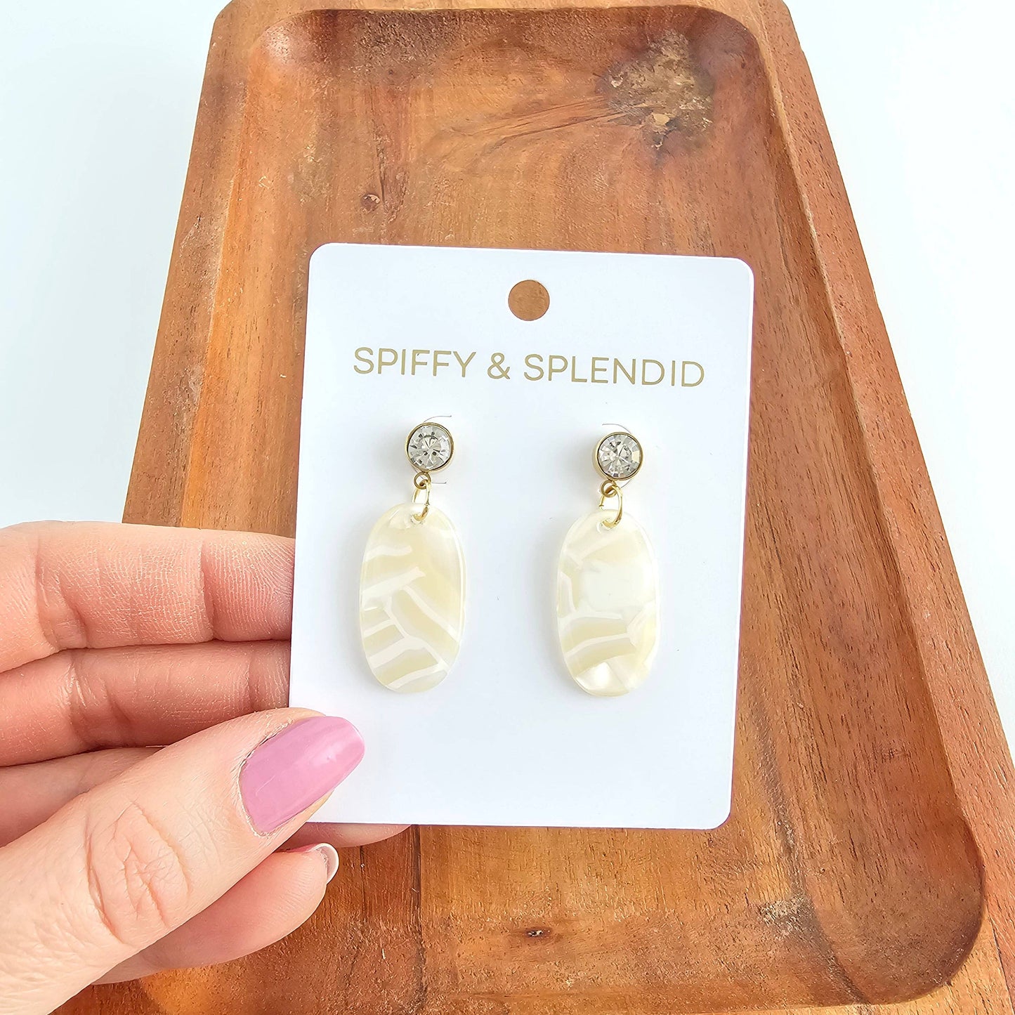 Spiffy & Splendid - Lucy Earrings - Ivory // Spring Summer Neutral Jewelry