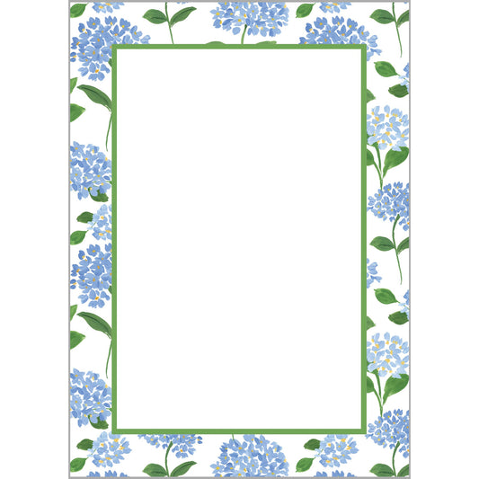 WH Hostess Social Stationery - In Stock 5x7 Blue Hydrangeas Notepad