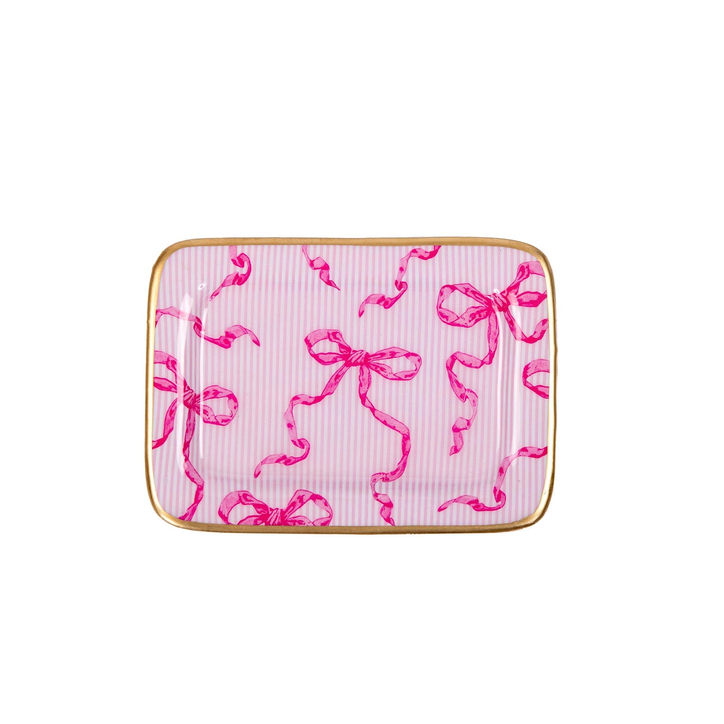 Jaye's Studio - Ribbons of Hope Enameled Laney Tray - Pink: Pink