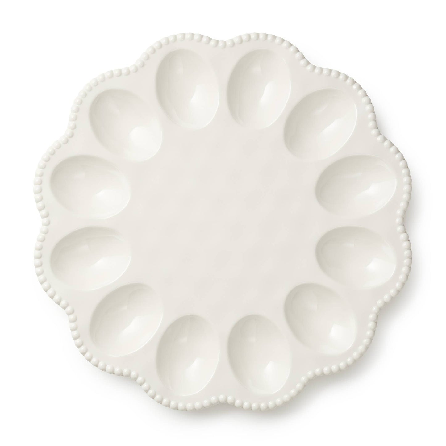 Certified International - Perlette Cream Egg Plate