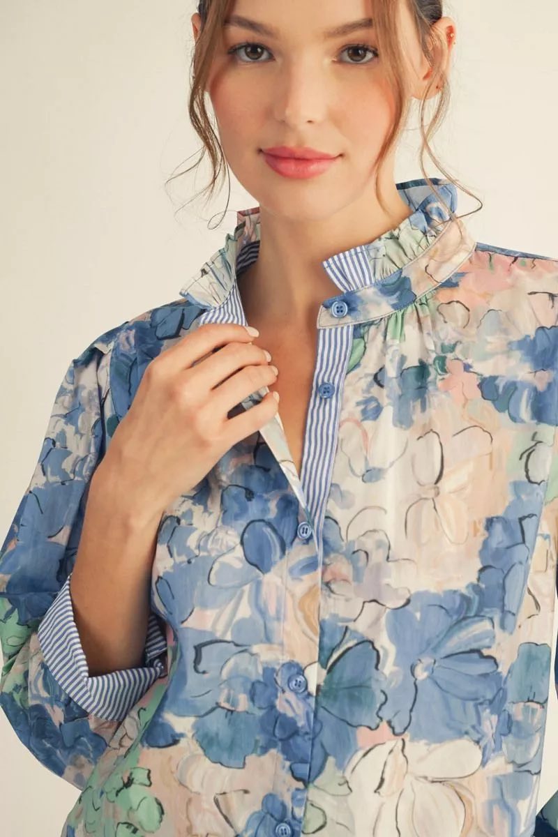SALE Watercolor Floral Top