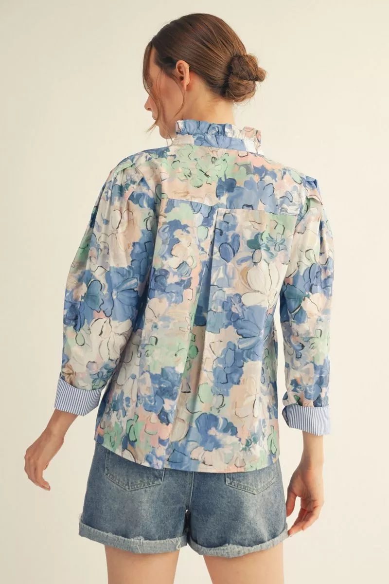 SALE Watercolor Floral Top