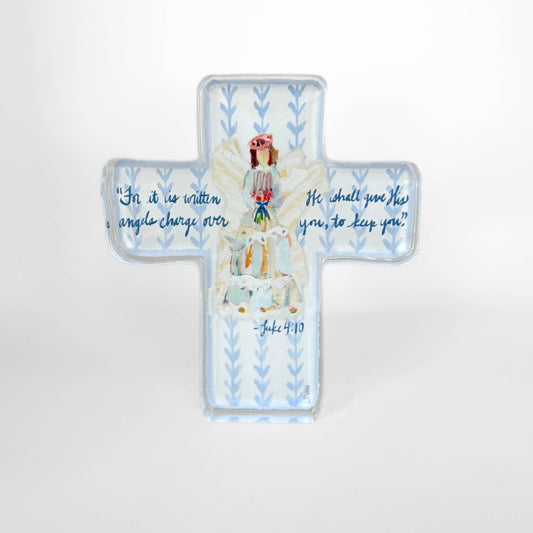 Lauren Dunn - Angels to Watch Over Us Acrylic Cross