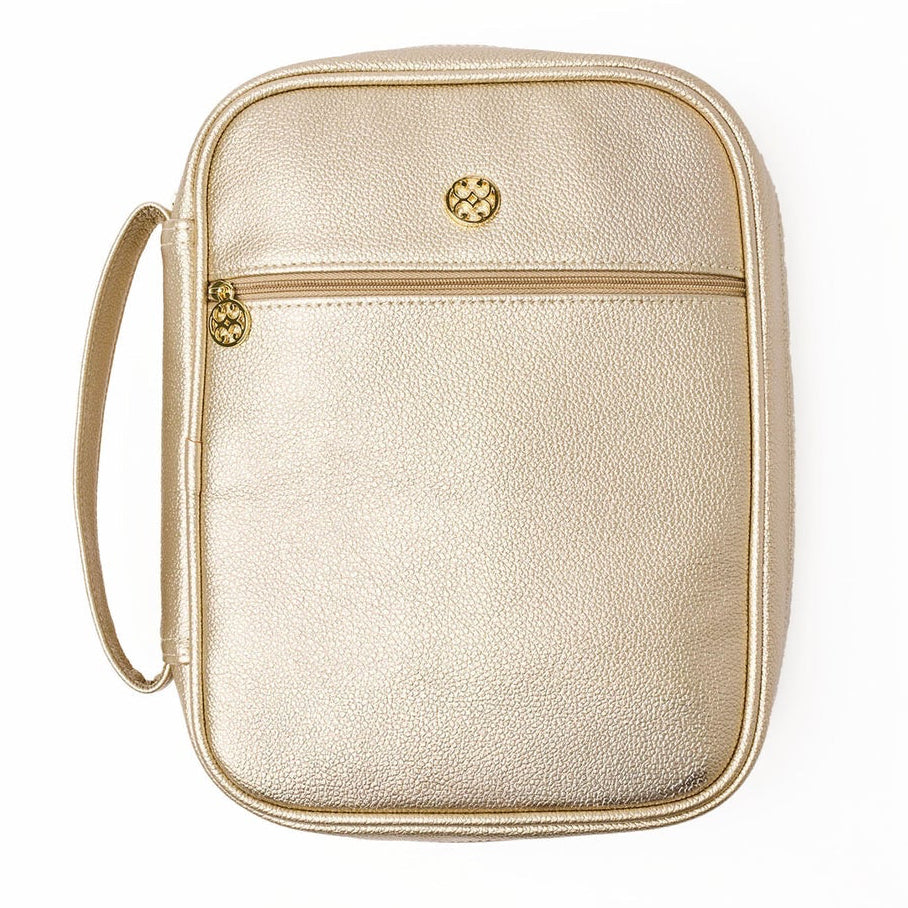 Mary Square Vegan Leather Bible Cover | Champagne