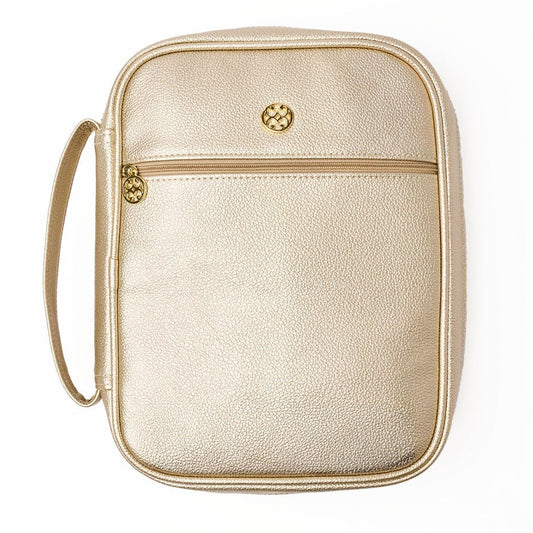 Mary Square Vegan Leather Bible Cover | Champagne