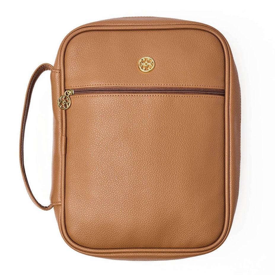 Mary Square Vegan Leather Bible Cover | Camel