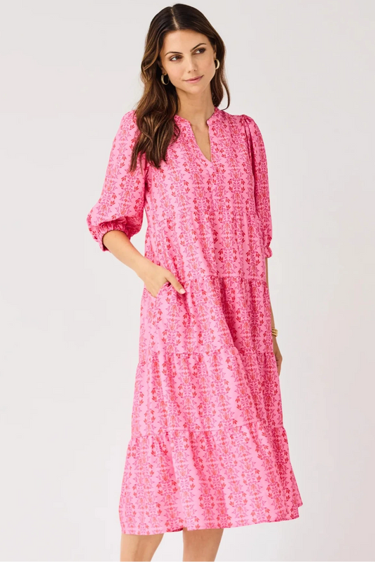 Mary Square Cameron Dress | Heirloom Vine Pink