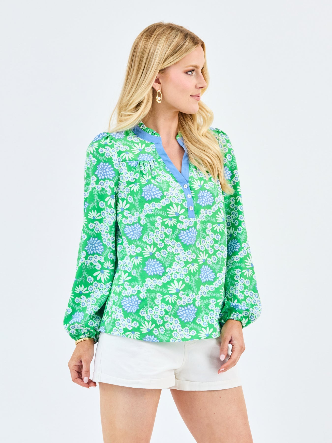 SALE Mary Square Gianna Top | Daisy Chain Green