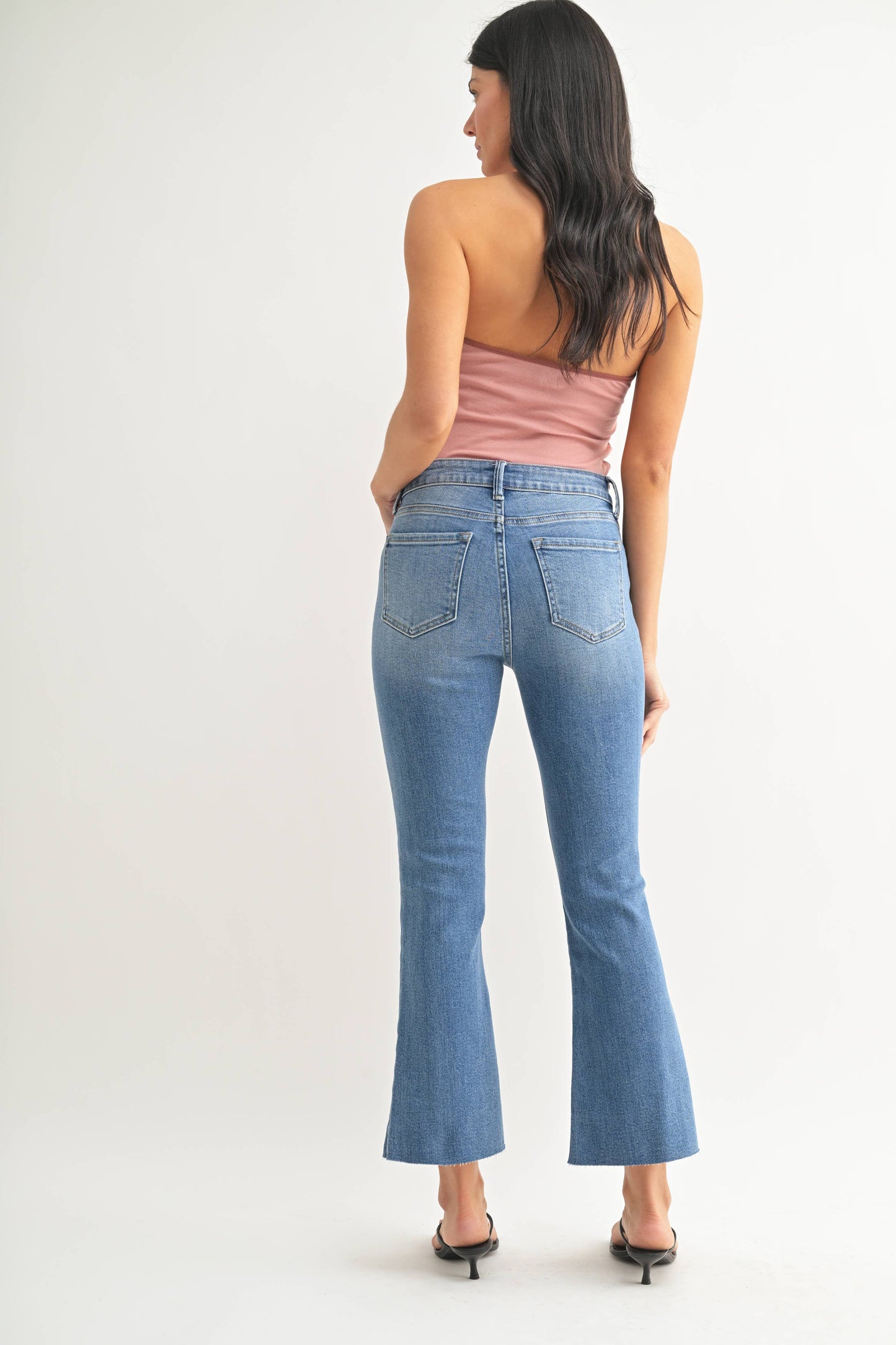 Just USA Jeans Mid Rise Cropped Flare Jean | Medium