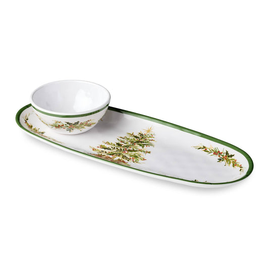 Certified International - Holly Tree Melamine Tray and Bowl Gift