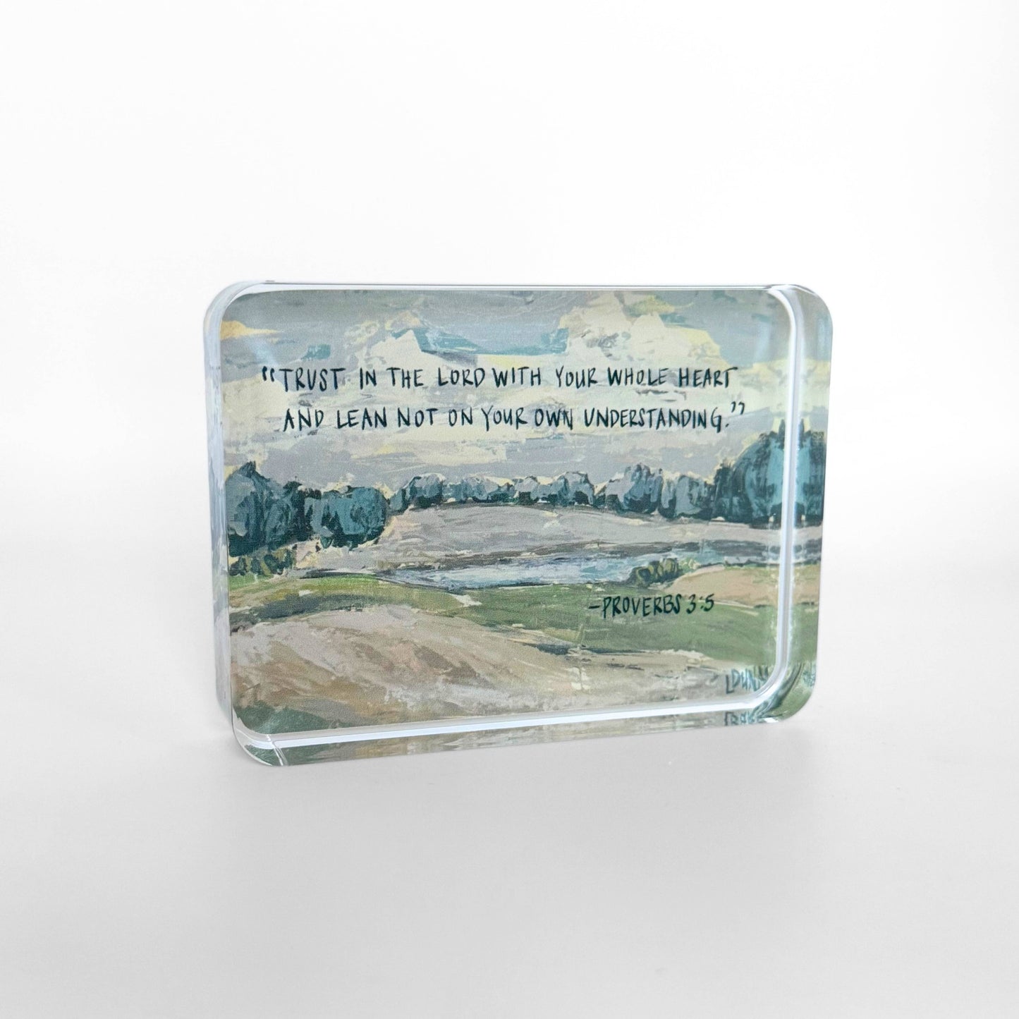 Lauren Dunn - Proverbs 3:5 Acrylic Scripture Block