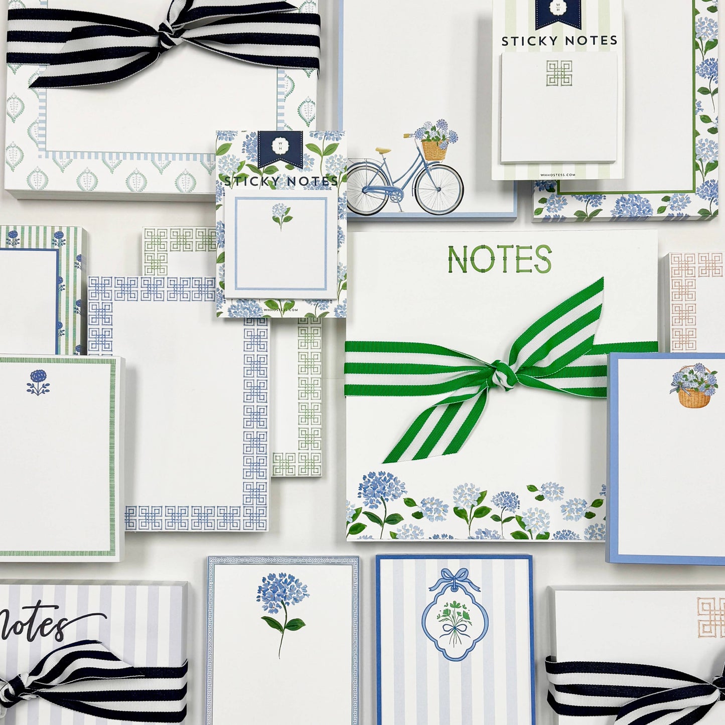 WH Hostess Social Stationery - In Stock 5x7 Blue Hydrangeas Notepad