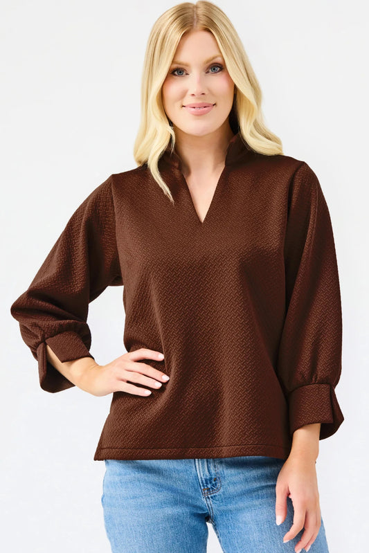 Mary Square Jocelyn Top | Espresso