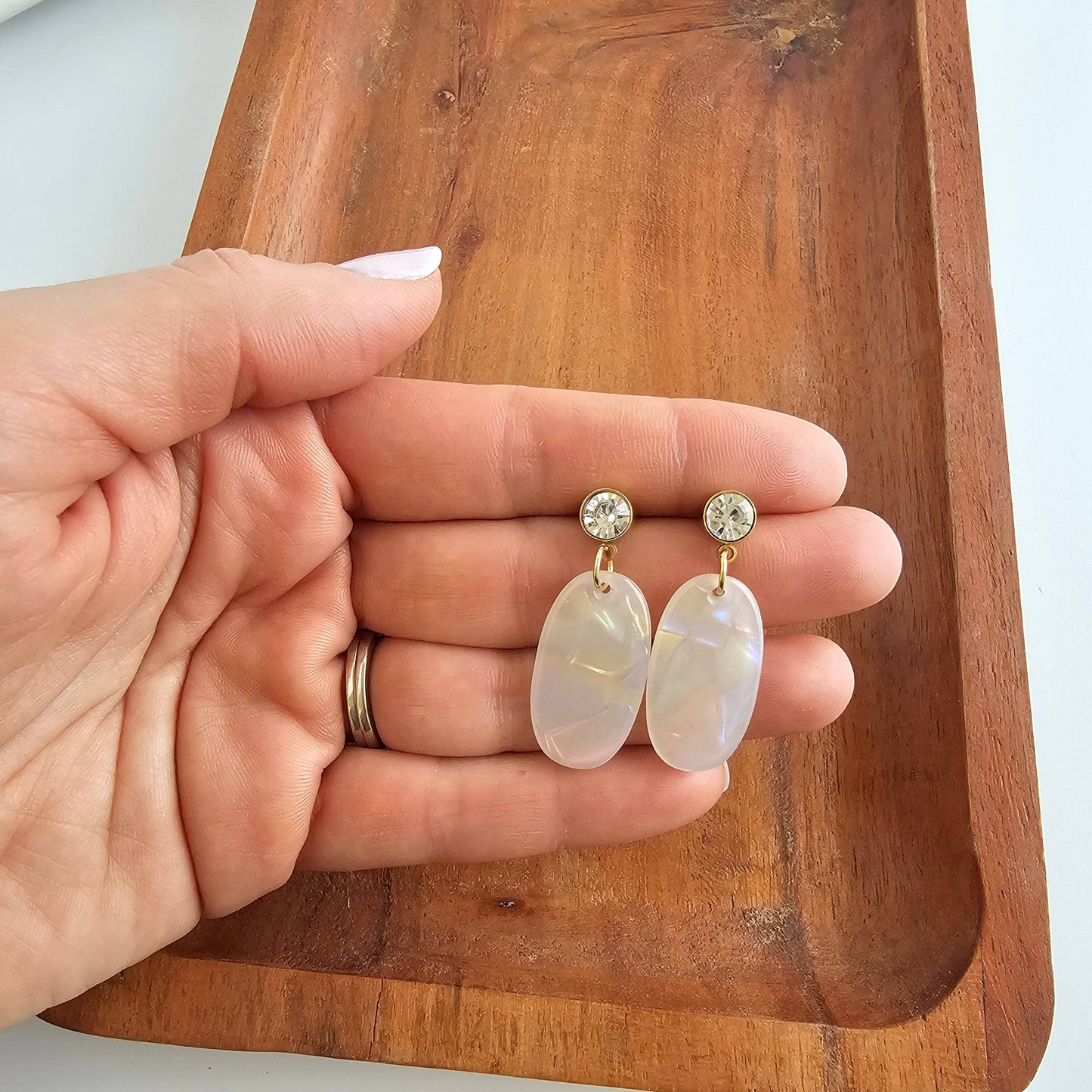 Spiffy & Splendid - Lucy Earrings - Opalite // Spring Jewelry